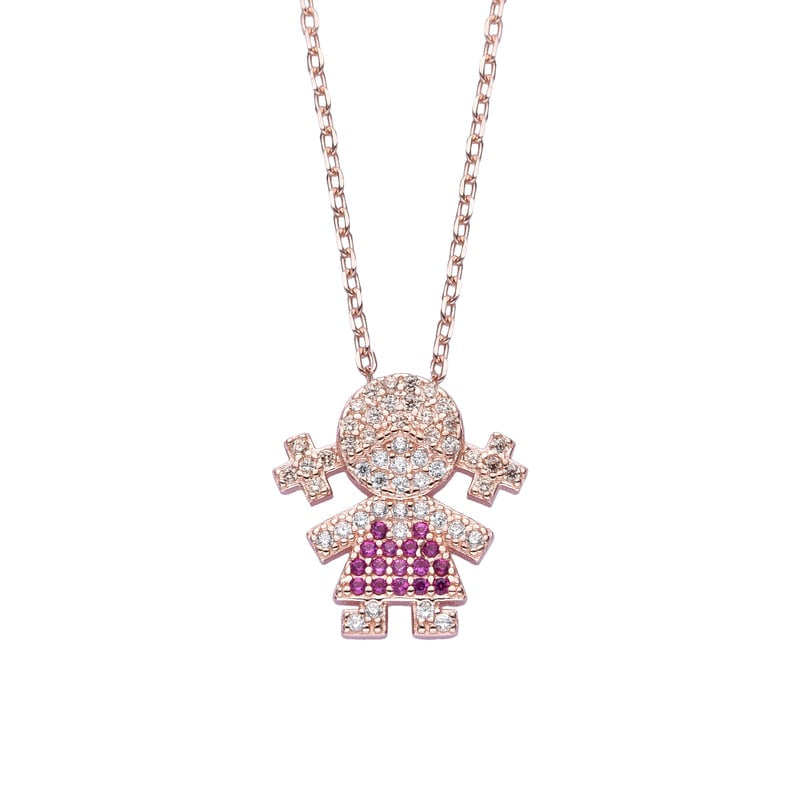 Collar de Plata Bañado en Oro Rosado de 18K “Niña”