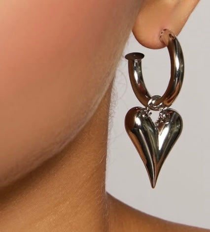 Aretes “Skinny Hearts” Silver