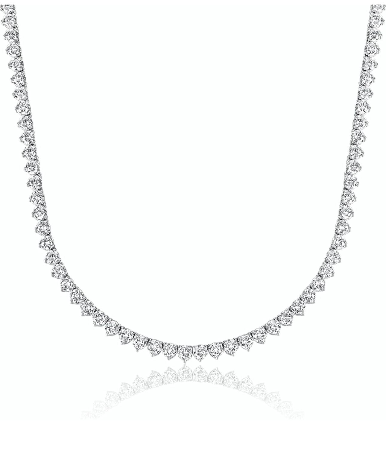 3 prongs Classic Gold Plated Silver Tenis necklace 16mm