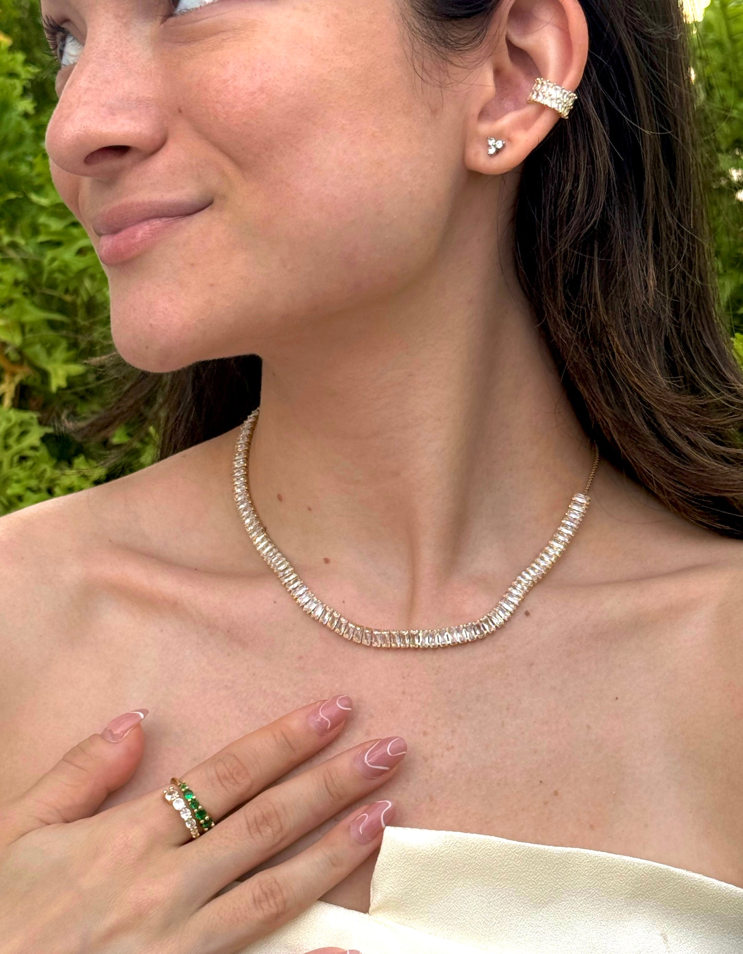 Collar de Chapado en Oro estilo tennis ajustable
