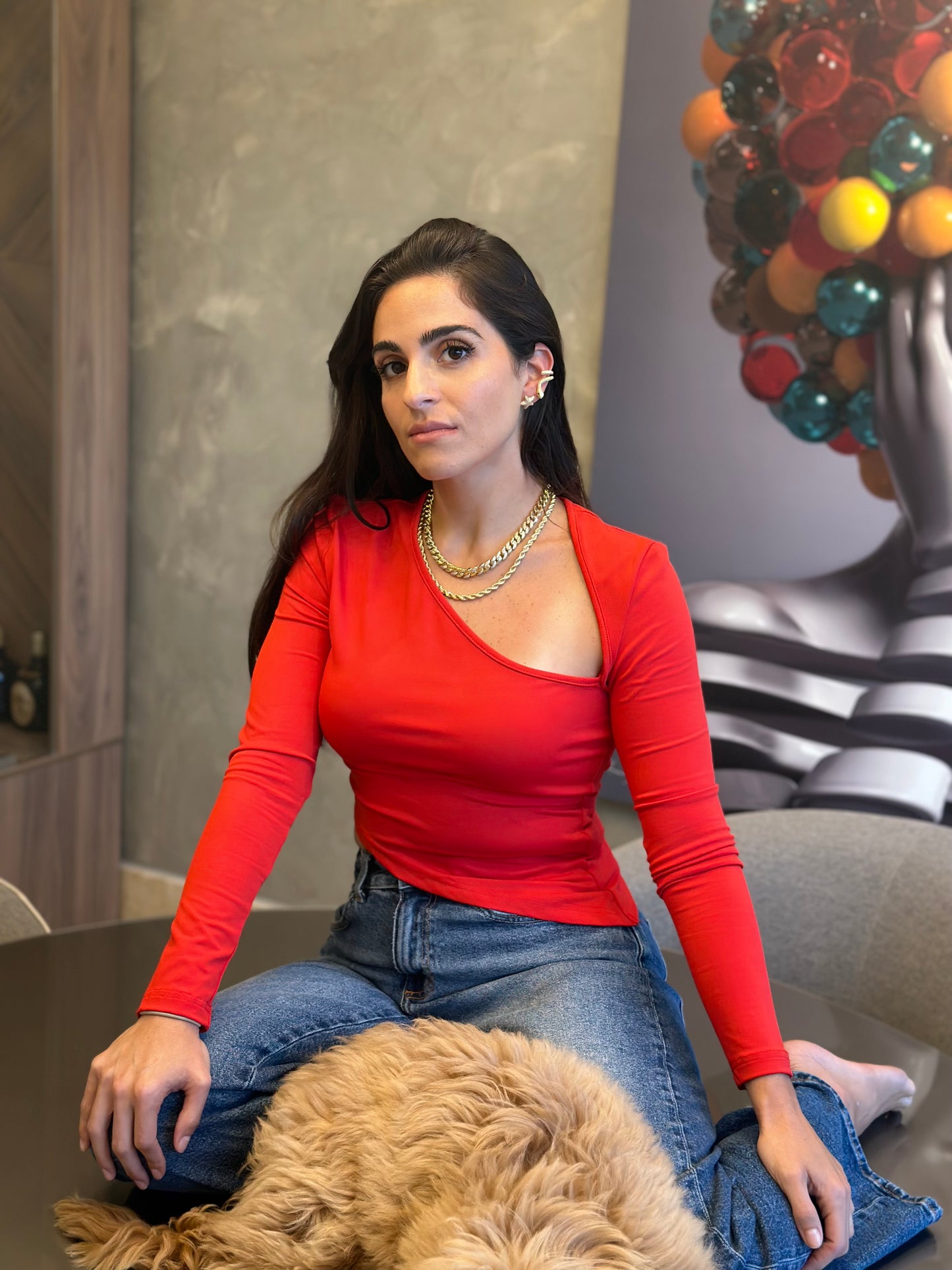 Ear cuff / Pircing de culebra bañado en Oro con circones