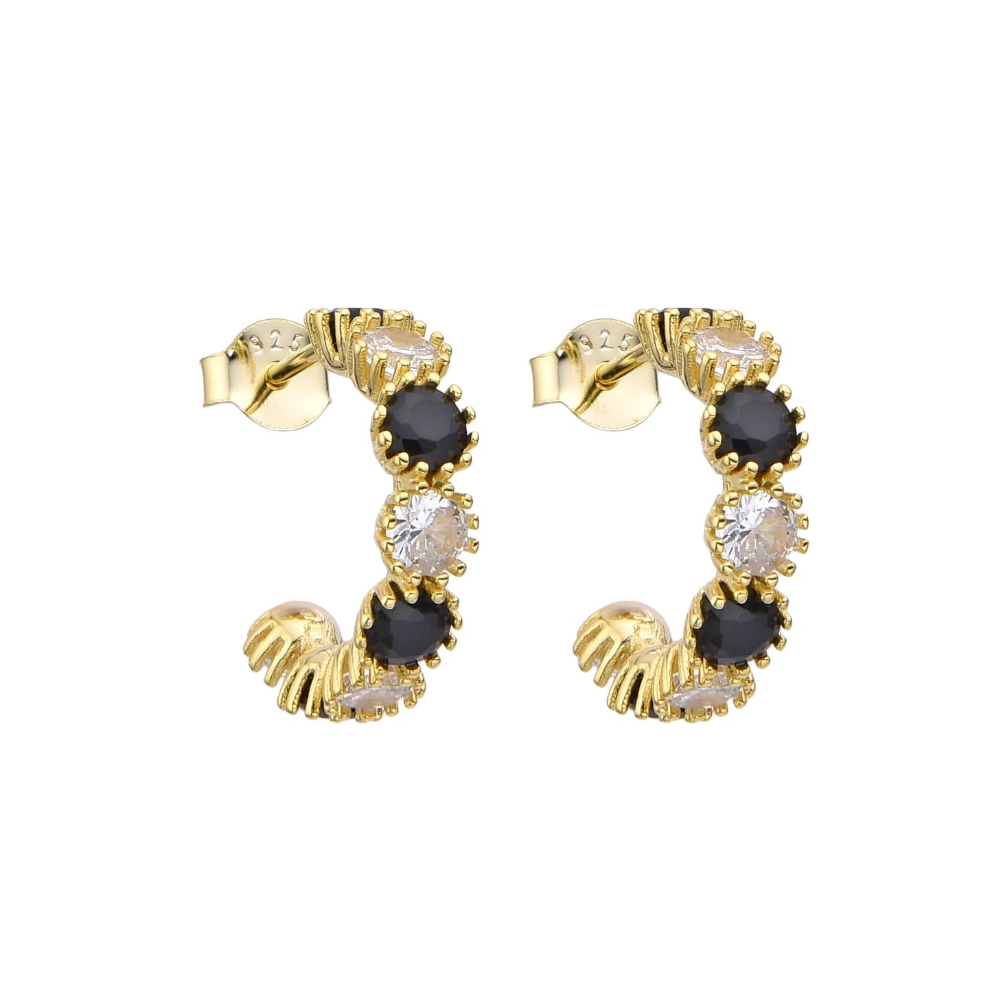 Argollas “Abejita” de Plata 925 Bañadas en Oro Amarillo