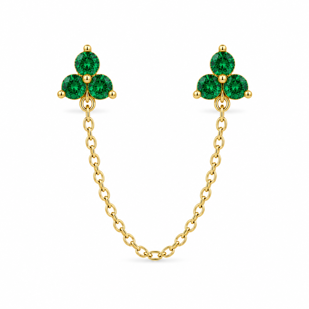 Piercing Doble Clover Esmeralda