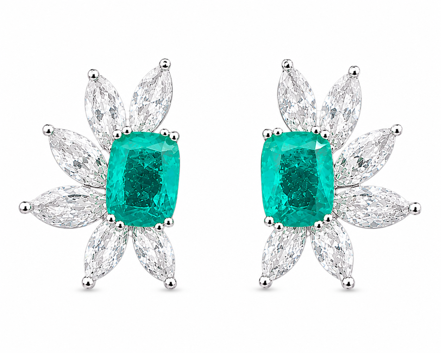 Aretes de Plata Rodinada con Turmalina de Lab