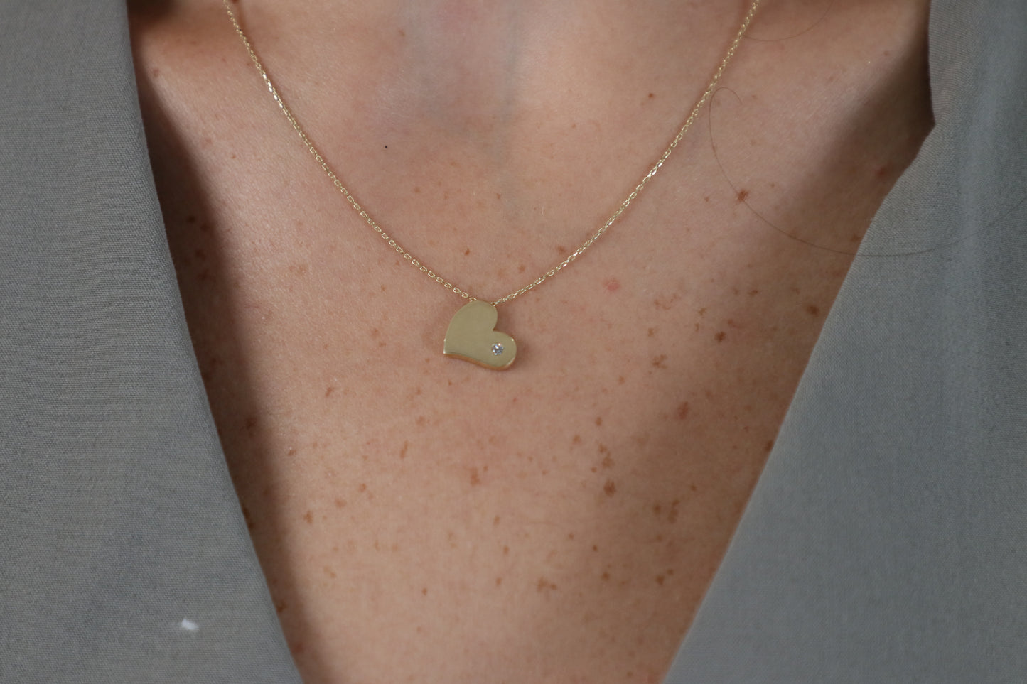 Collar de corazon de Oro en 10k