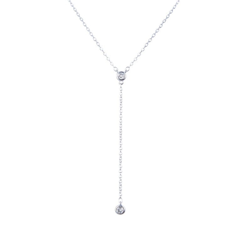 Collar de Plata925 estilo corbatín con Circones