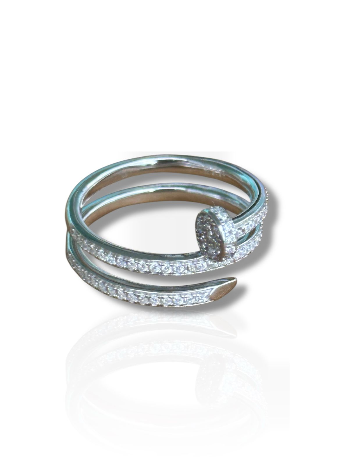 Anillo de Plata Rodinada estilo Clou