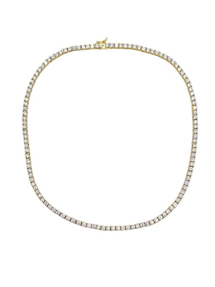Classic Gold Plated Silver Tenis necklace 16mm
