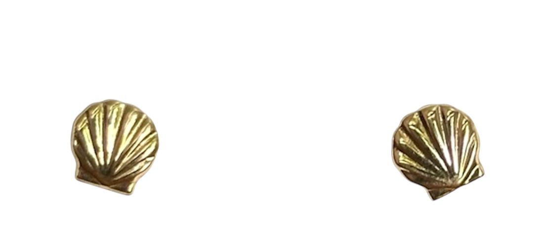 Conchitas en Oro de 18 kilates – Aretes de rosca