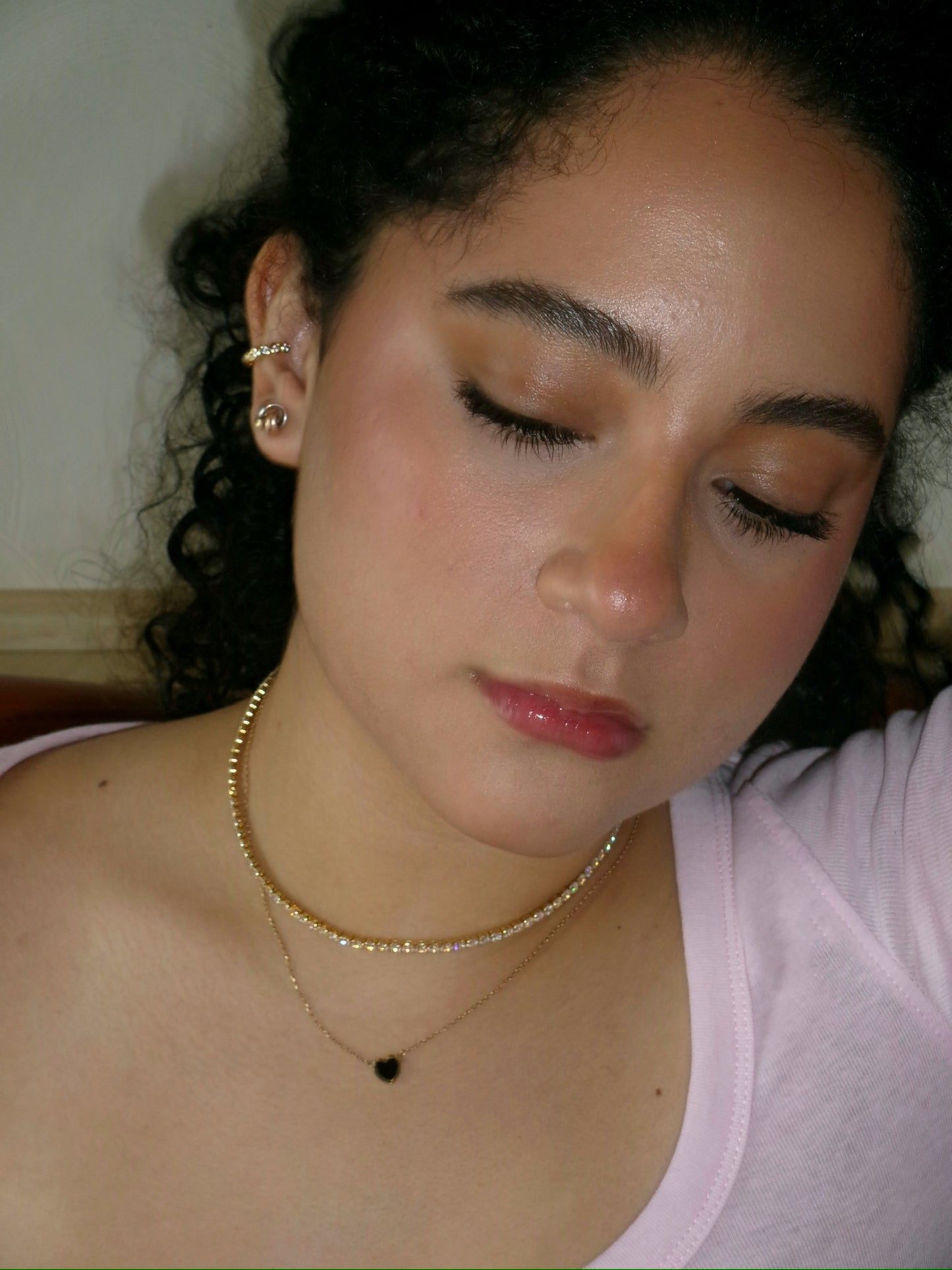 Collar estilo tennis con baño de Oro amarillo