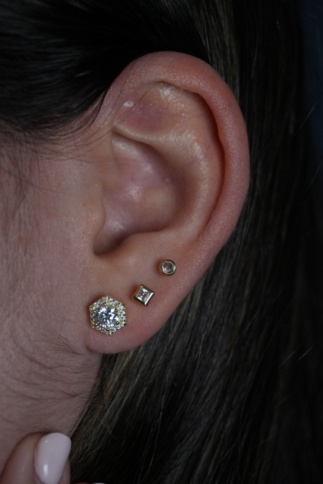 Studs Moissanitas con Baño de oro 1.18ct