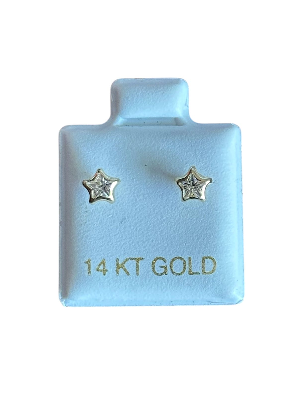 Estrellitas brillantes en Oro de 14 kilates – Aretes de rosca