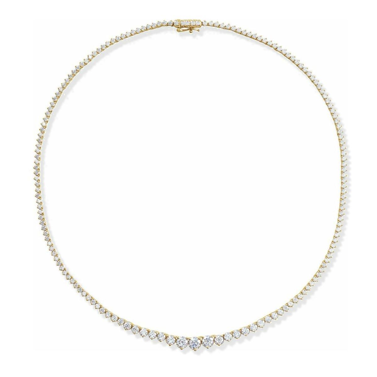 Graduated Gold Plated Silver Tenis necklace