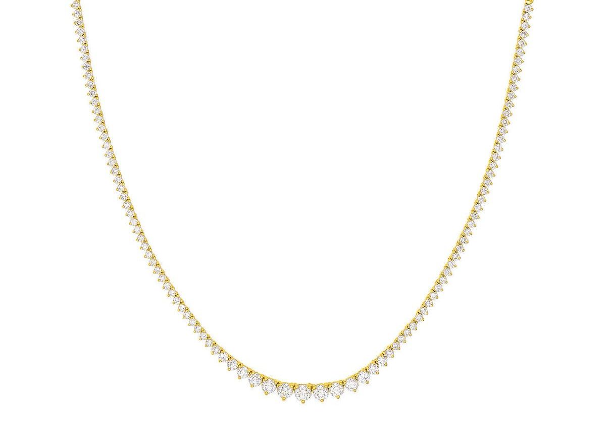 Graduated Gold Plated Silver Tenis necklace