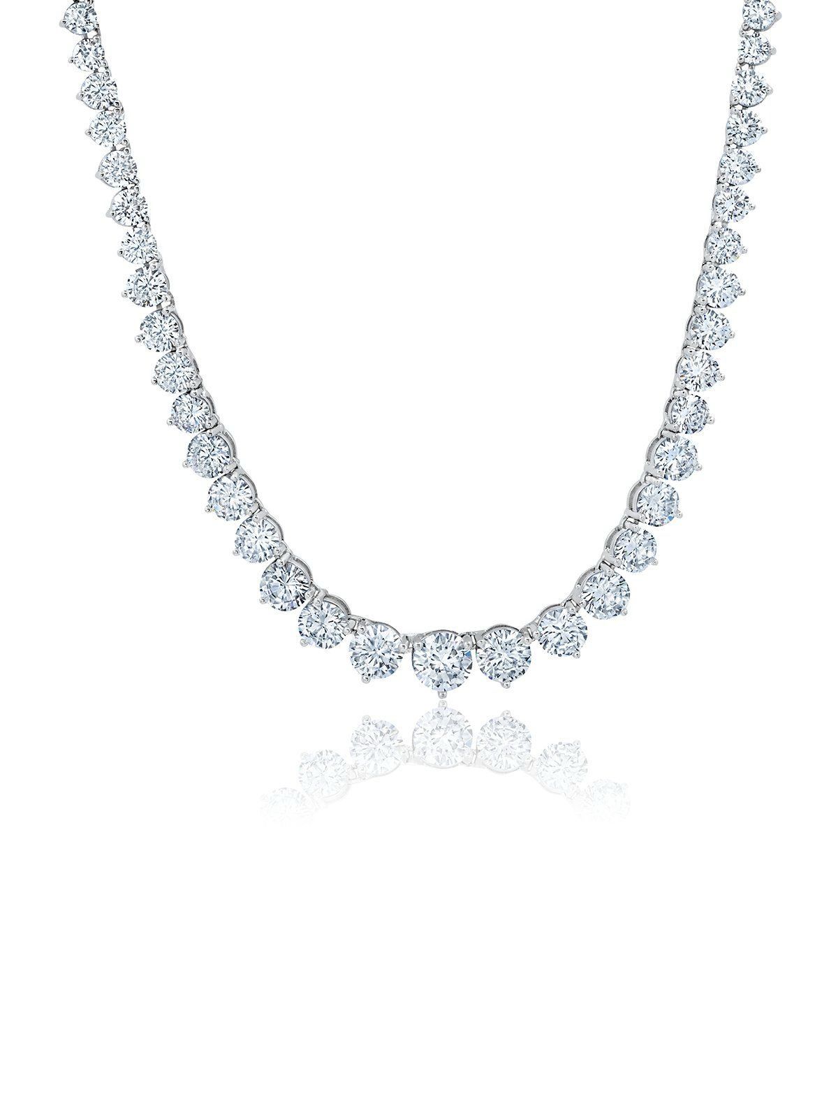 Graduated Silver Tenis Necklace