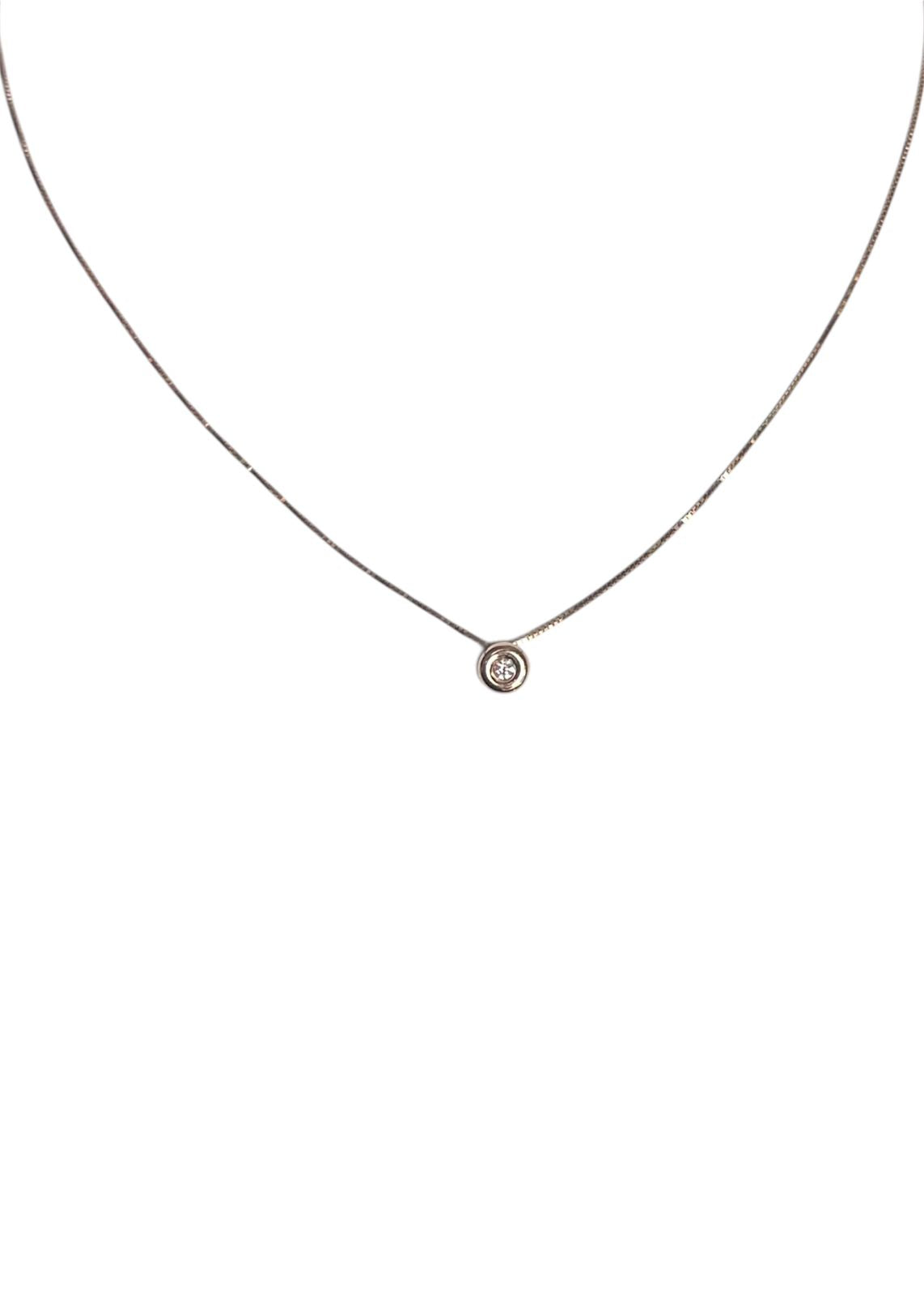 Luz Serena – Collar y dije con diamante natural en Oro Rosado 18K