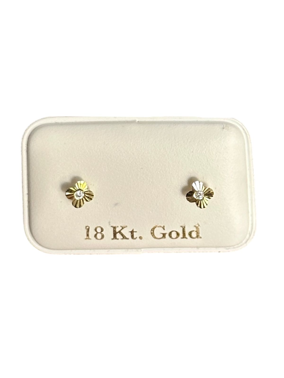 Margaritas diamantadas en Oro de 18 kilates – Aretes de rosca