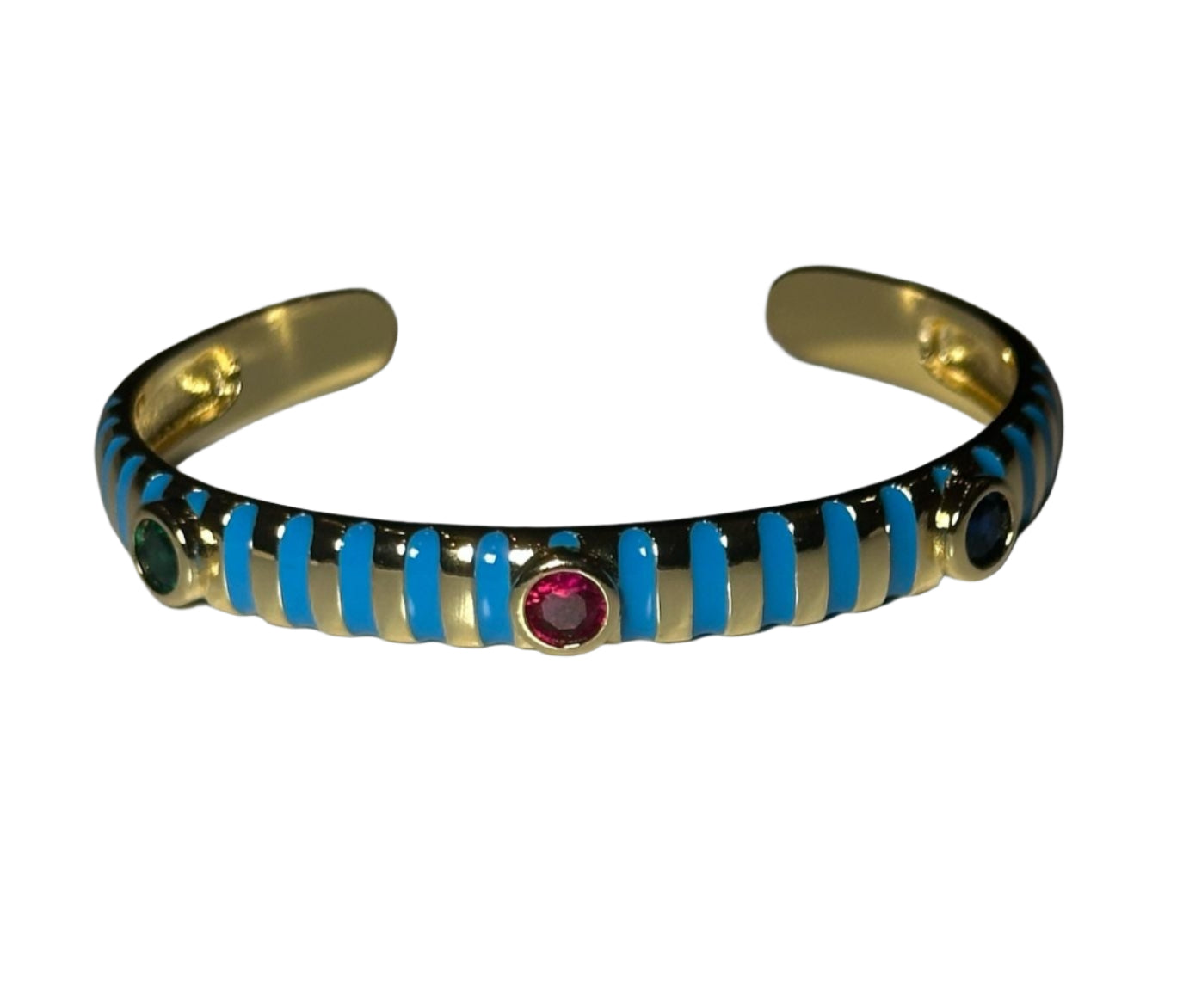 Pulsera estilo Bangle con lineas azules