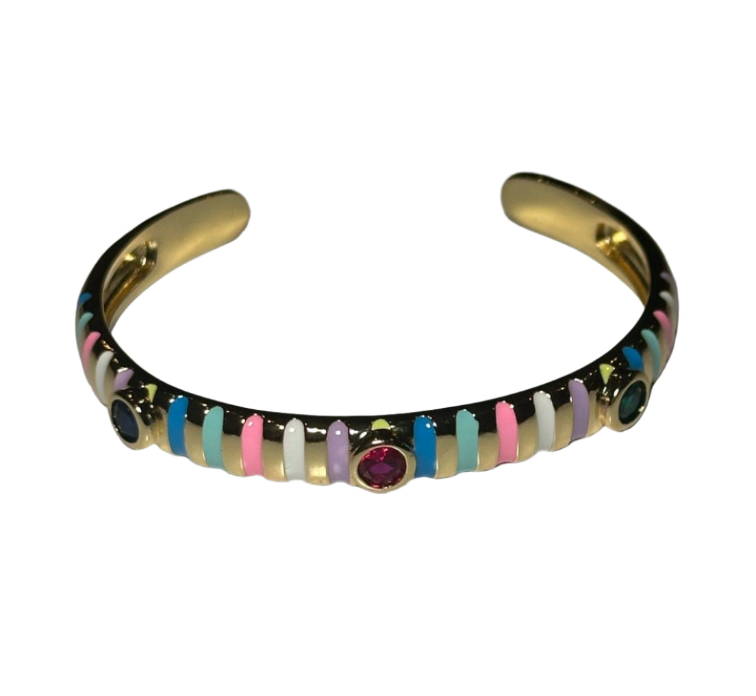 Pulsera estilo Bangle con lineas de colores