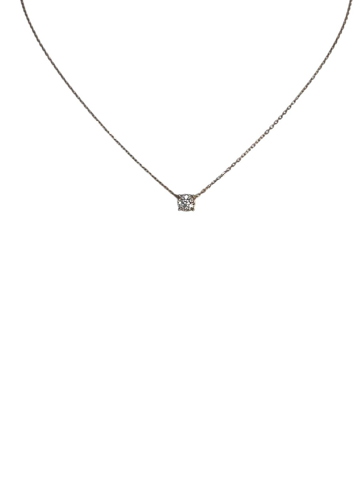 Solitario Illusion – Collar y dije de diamantes en Oro Rosado 18K