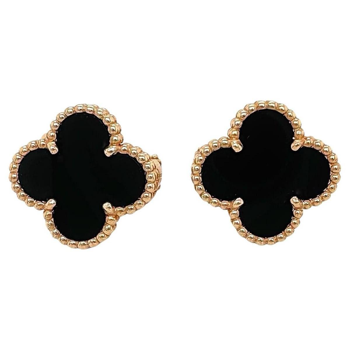 Studs pequeños de plata 925 bañados en Oro con Onyx