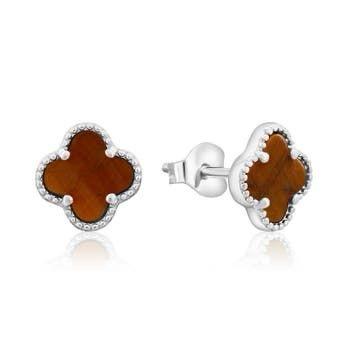 Studs pequeños de plata 925 con Ojo de Tigre