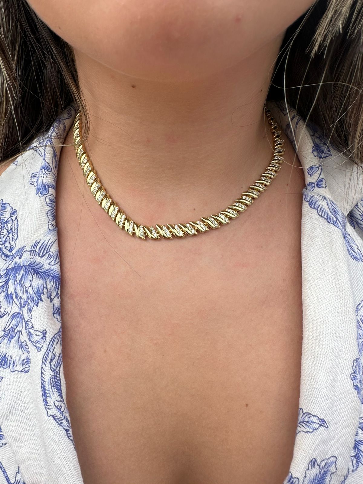 Collar de estilo gargantilla de serpiente con chapado en Oro