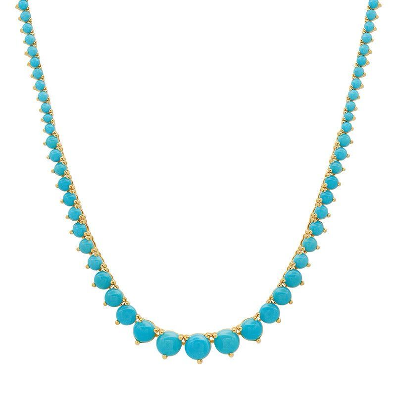 Graduated tourquise tenis necklace
