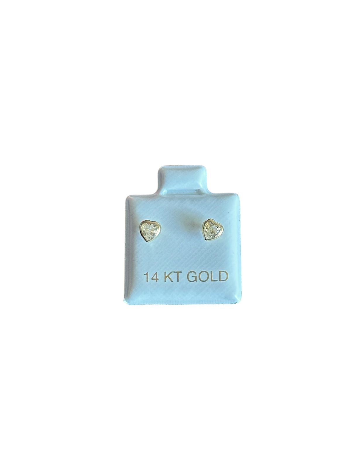 Corazoncitos brillantes en Oro de 14 kilates – Aretes de rosca