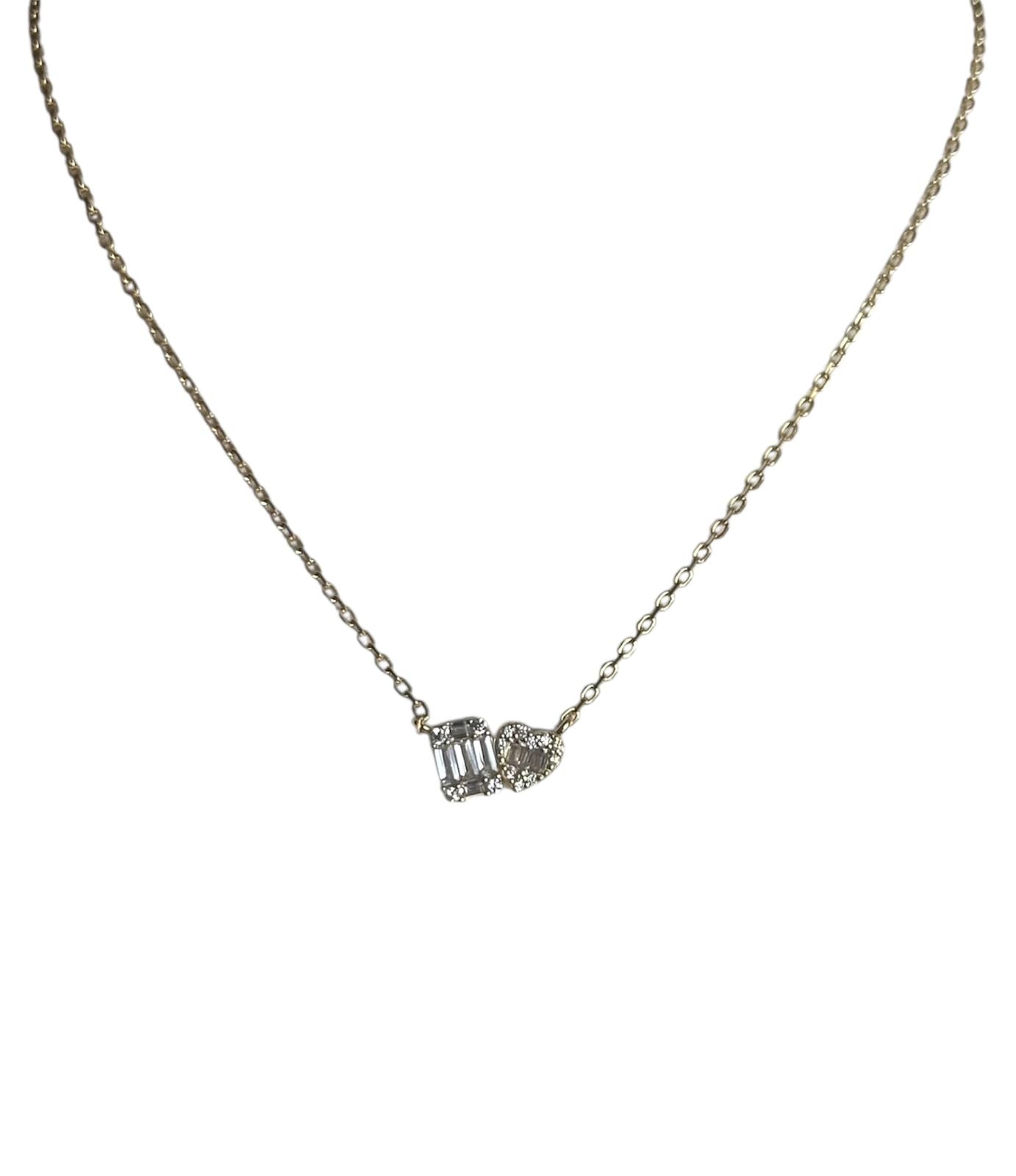 Dúo Bijou – Collar en Plata 925 bañada en oro con gemas de laboratorio