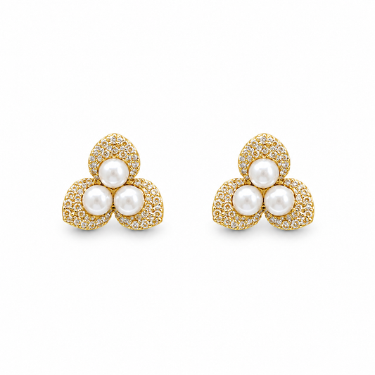 Aretes Fleur Perle