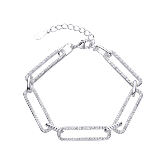 Pulsera de plata de clips