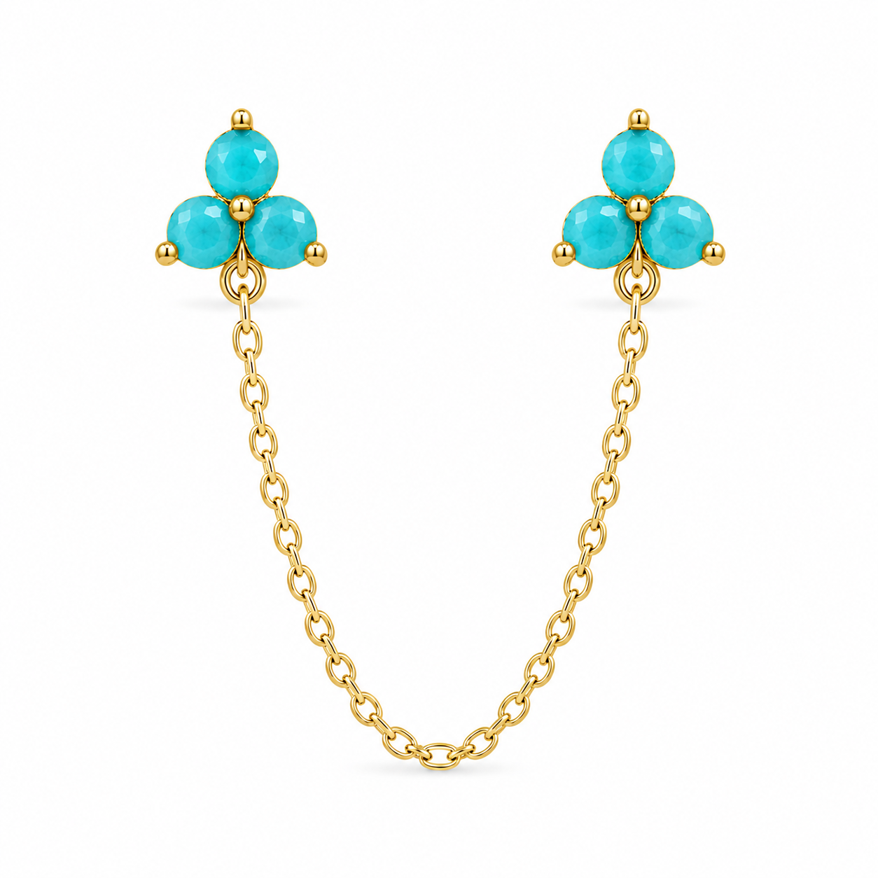 Piercing Doble Clover Turquesa