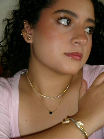 Collar estilo tennis con baño de Oro amarillo