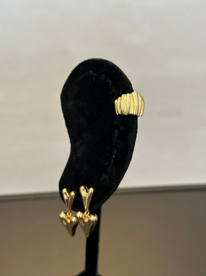 Ear cuff bañado en oro wrinckle