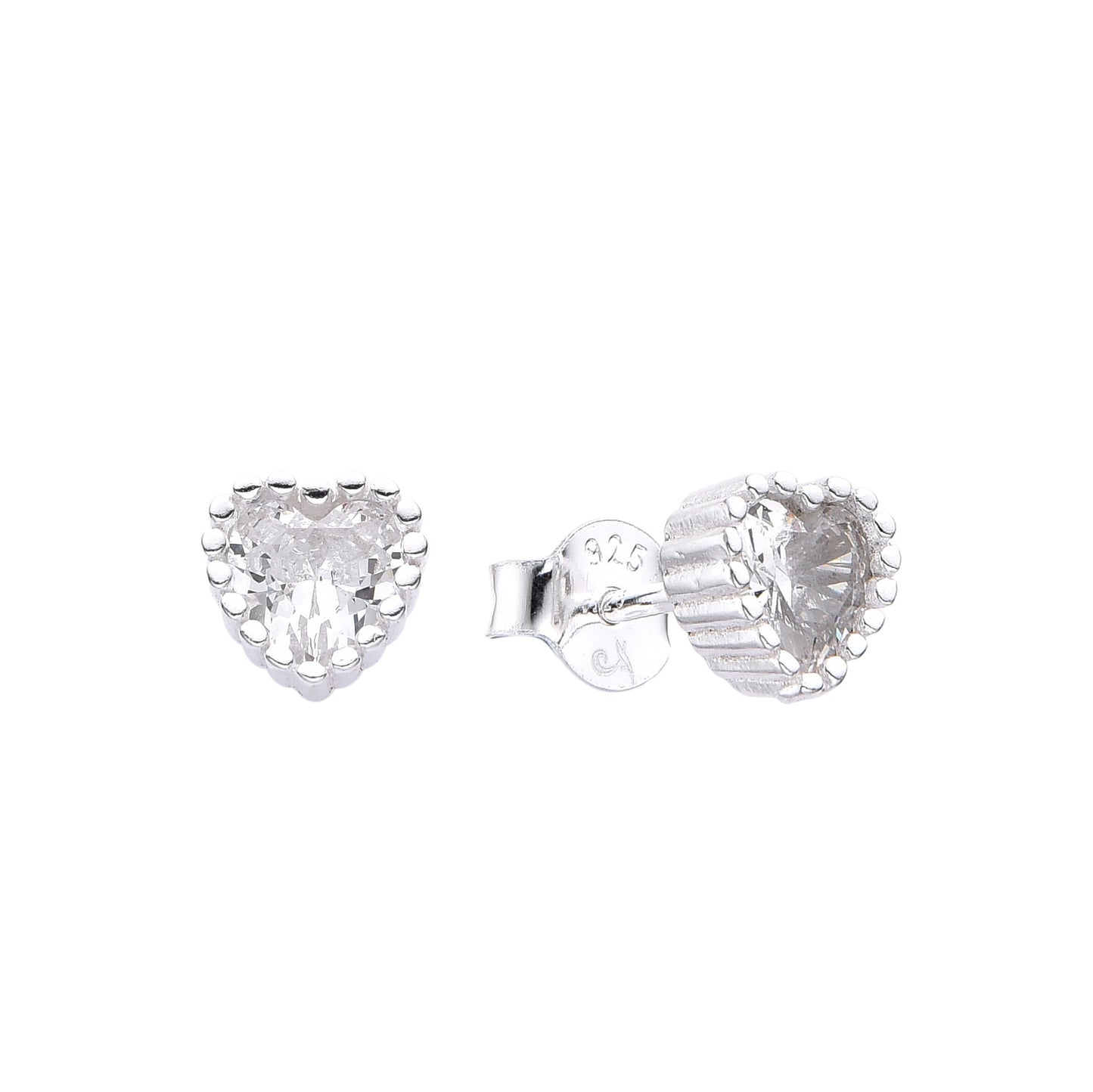 Studs de corazon de plata