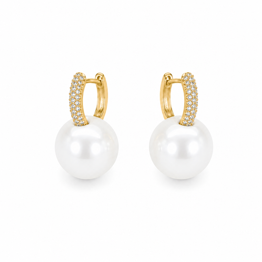 Aretes Perla Pavé