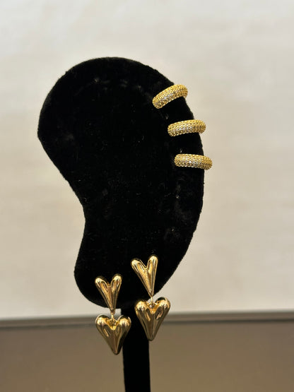 Ear cuff Bañado en oro con circones