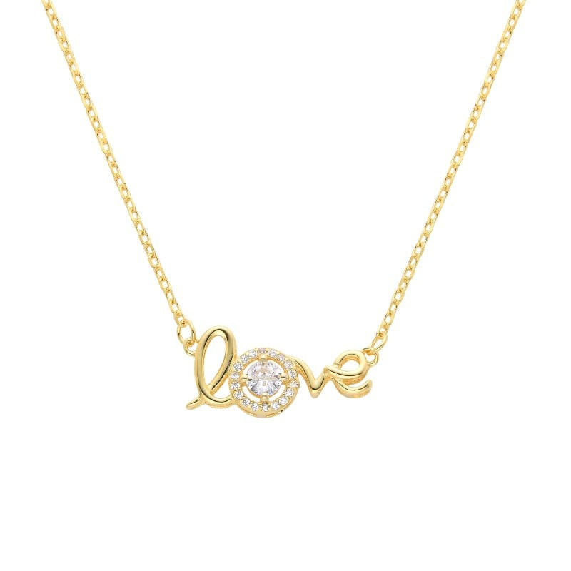 Collar de Plata Bañado en Oro amarillo de 18K “love”