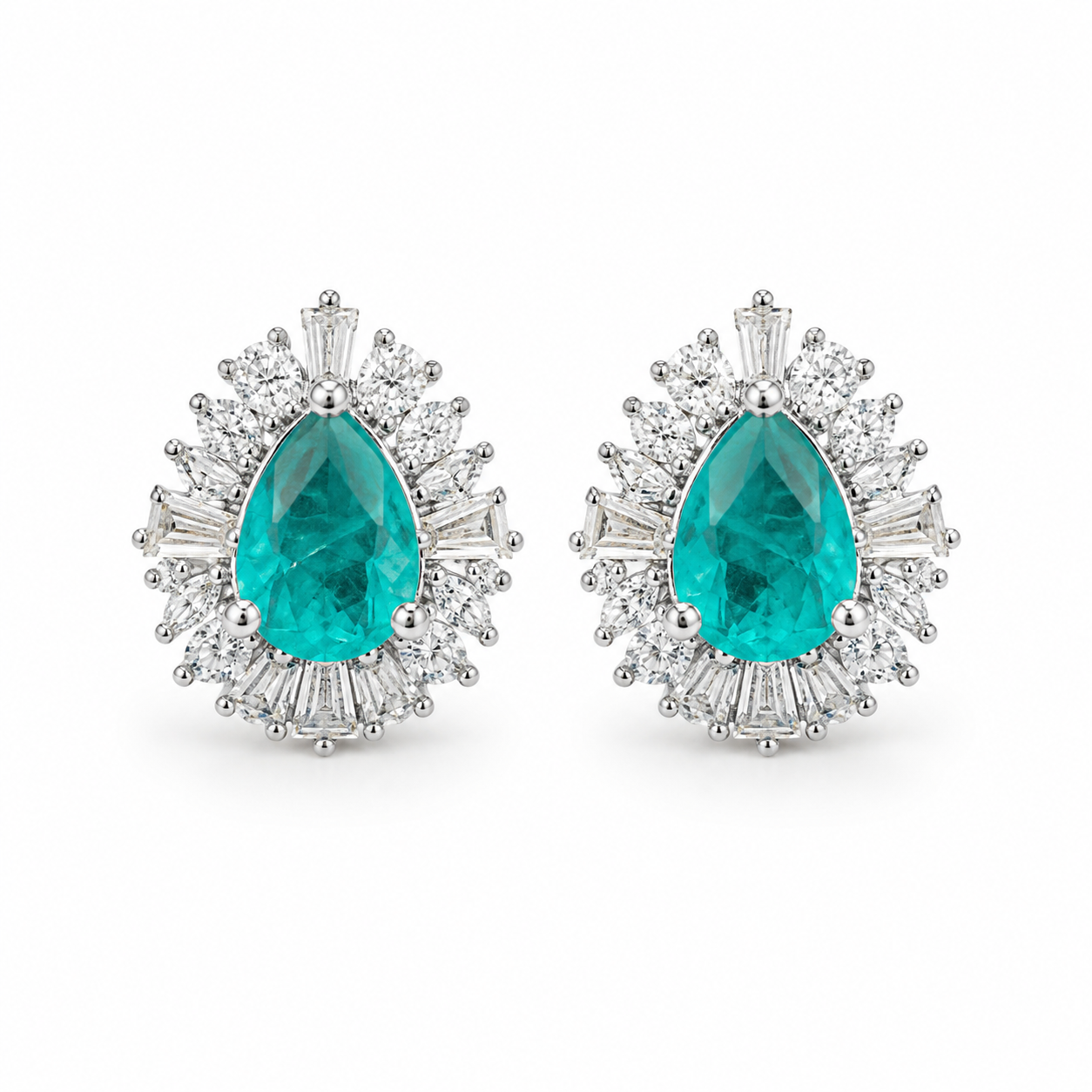 Verde Imperial – Aretes en Plata Rodinada con Gema en Tono Esmeralda