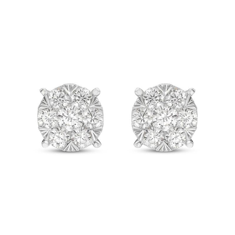Carré Illusion – Aretes de brillantería natural en Oro Blanco 18K
