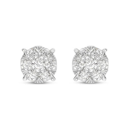 Carré Illusion – Aretes de brillantería natural en Oro Blanco 18K
