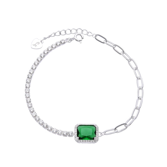 Pulsera de plata half tennis