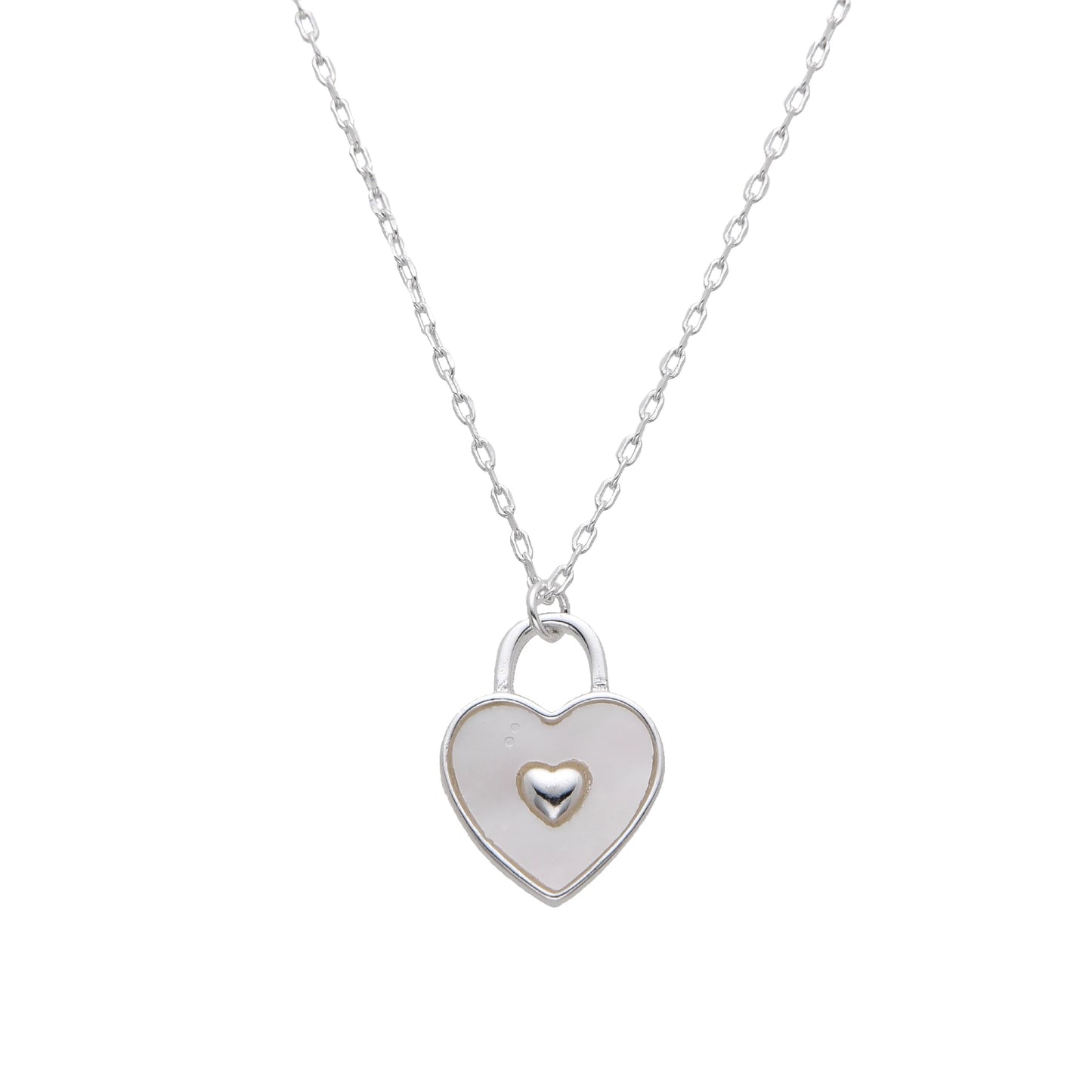 Collar de plata “pearl heart”