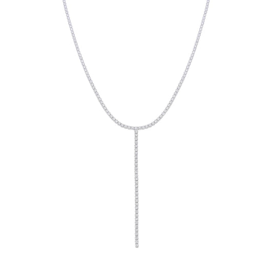 Tennis necklace estilo corbatin