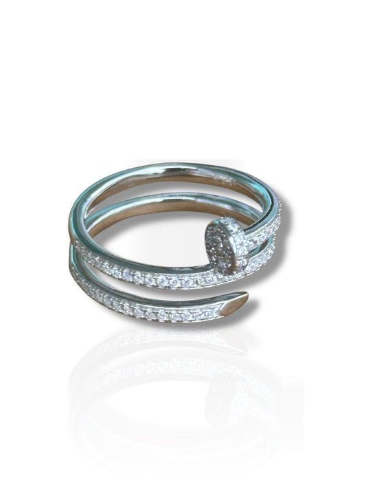 Anillo de Plata Rodinada estilo Clou