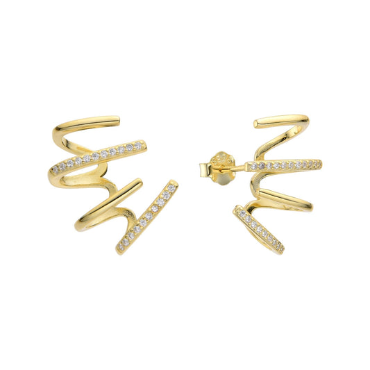Aretes de Plata bañados en oro tipo Climbers