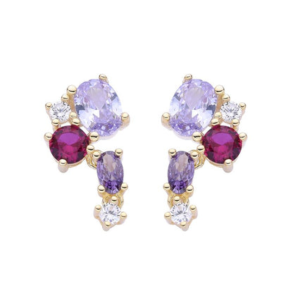 Aretes de plata bañados en Oro con pedrería