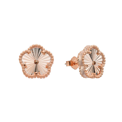 Aretes de plata dañados en Rose Gold de Flor diamantadas