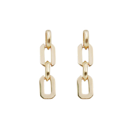 Aretes largos de Clip de Plata bañados en Oro